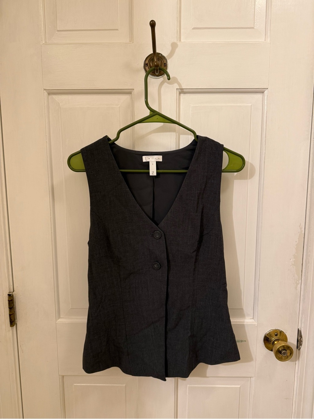 Leith Charcoal Gray Sleeveless Button Vest Size Small NWT